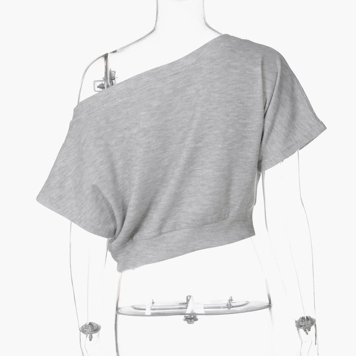 One shoulder "97" print top  | Festival Outfits Women