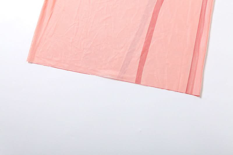 Lace hem mesh print cami maxi dress  | Festival Outfits Women-final-sale