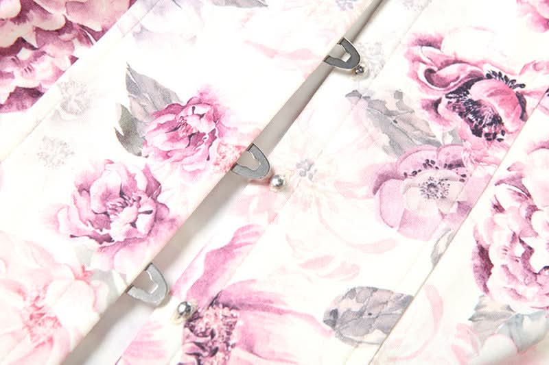Flower print button tube top  | Festival Outfits Women