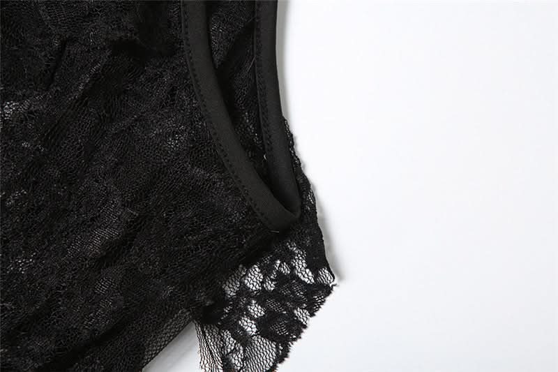 V neck lace ruffle 2 piece cami top  | Festival Outfits Women