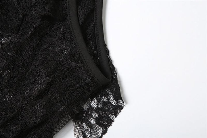 V neck lace ruffle 2 piece cami top  | Festival Outfits Women