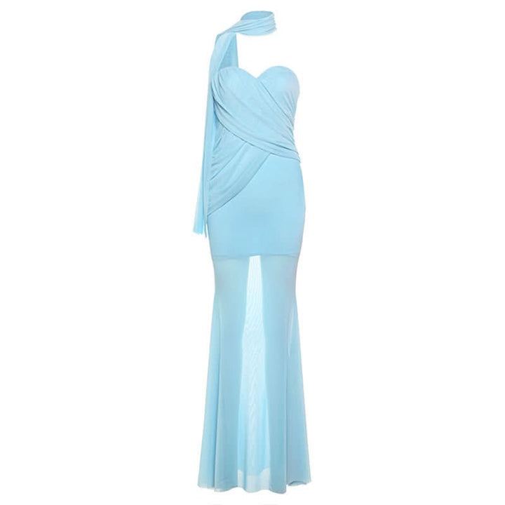 Sweetheart neck ruched maxi dress  | Festival Outfits Women