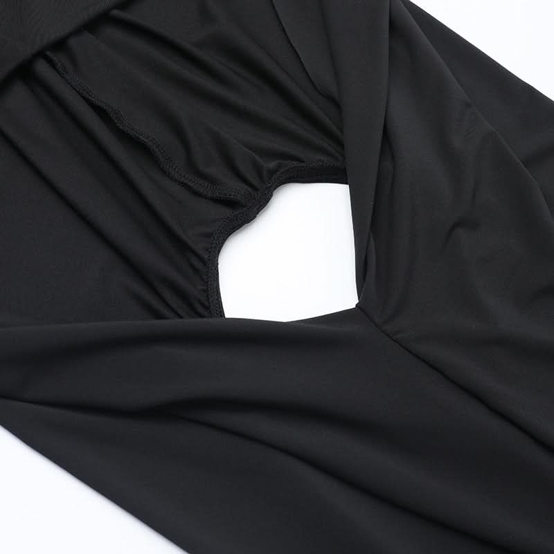 Hoodie ruched slit cowl neck solid maxi dress  | Festival Outfits Women