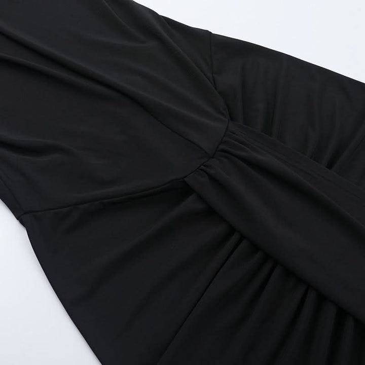 Hoodie ruched slit cowl neck solid maxi dress  | Festival Outfits Women