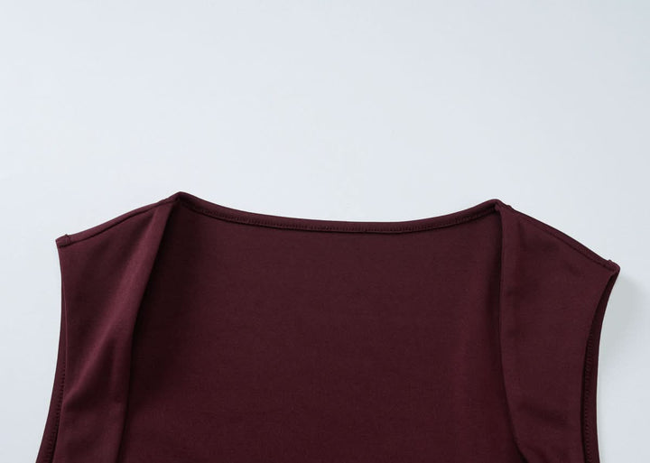 Square neck ruched solid maxi dress  | Festival Outfits Women