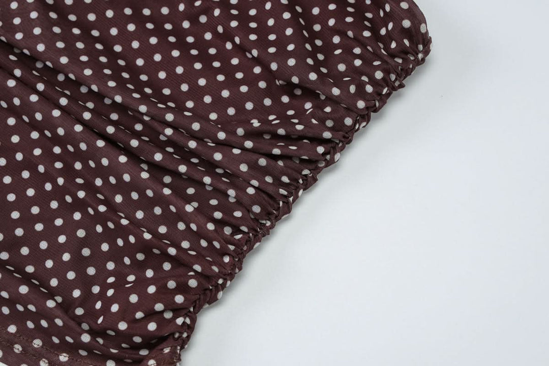 Ruched polka dot backless tube top  | Festival Outfits Women