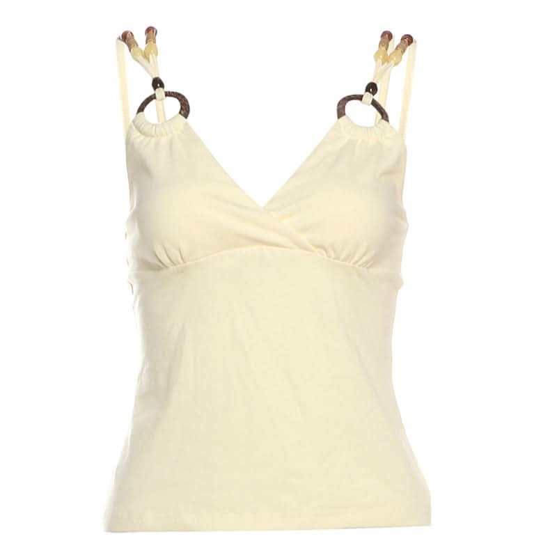 V neck o ring beaded cami top  | Festival Outfits Women