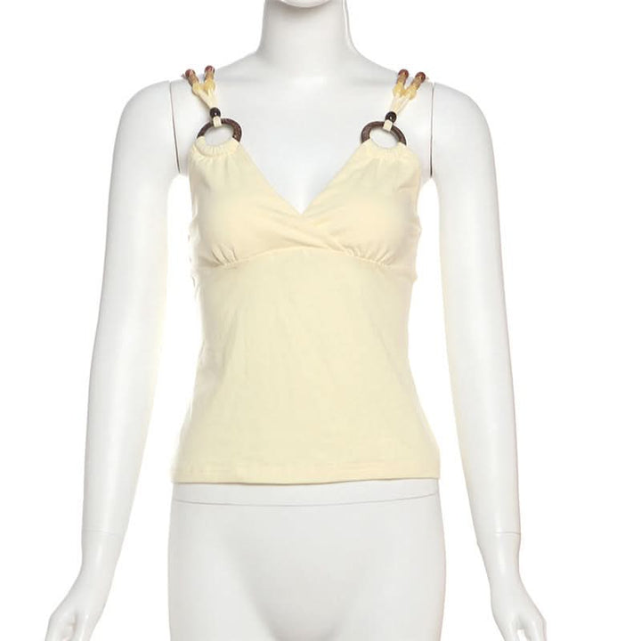 V neck o ring beaded cami top  | Festival Outfits Women