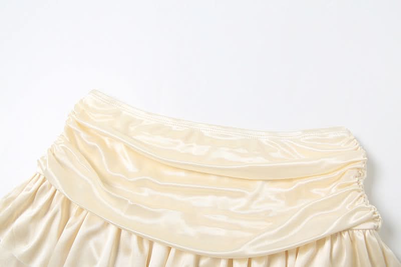 Cowl neck ruched halter ruffle mini skirt set  | Festival Outfits Women