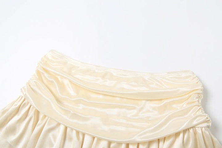 Cowl neck ruched halter ruffle mini skirt set  | Festival Outfits Women