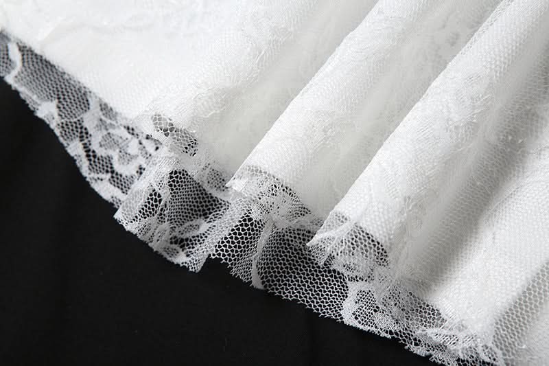 Lace ruffle irregular maxi skirt  | Festival Outfits Women