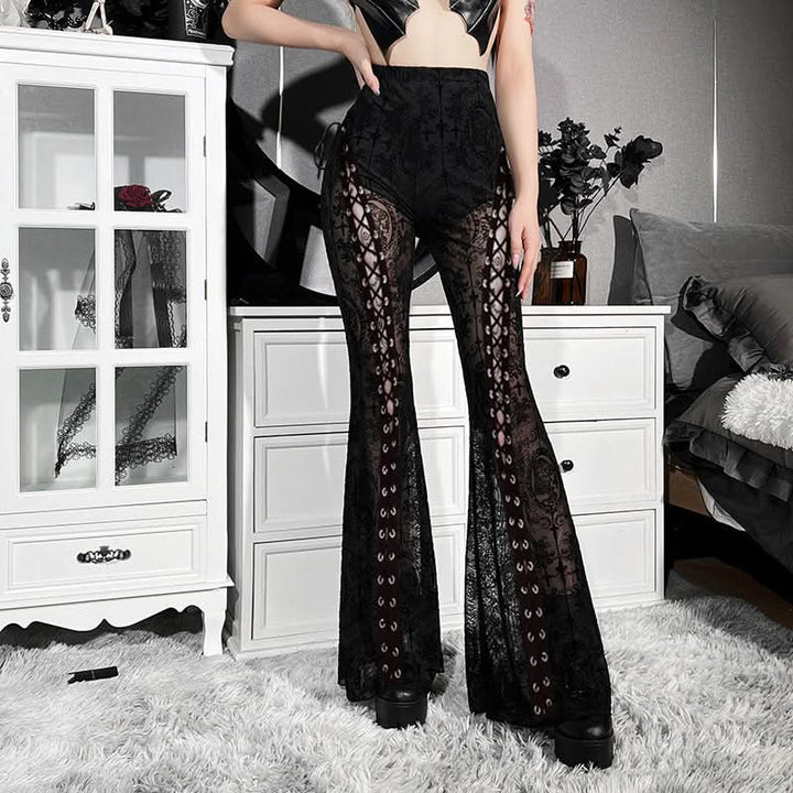 Lace up lace high rise pant  | Festival Outfits Women