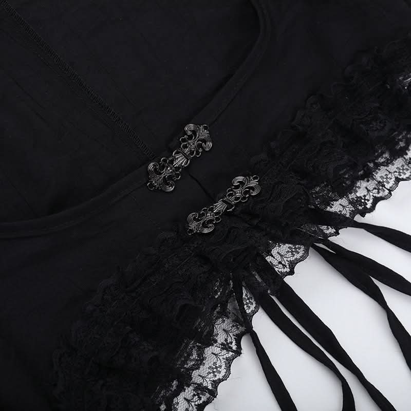 Long flared sleeve lace hem shrug top  | Festival Outfits Women
