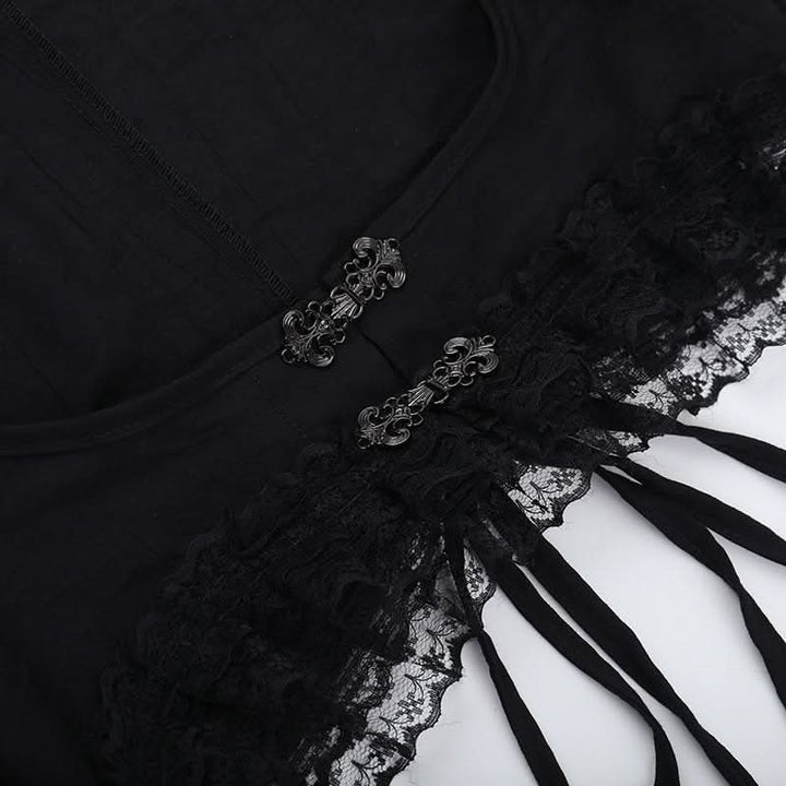 Long flared sleeve lace hem shrug top  | Festival Outfits Women