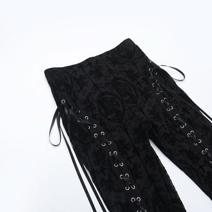 Lace up lace high rise pant  | Festival Outfits Women