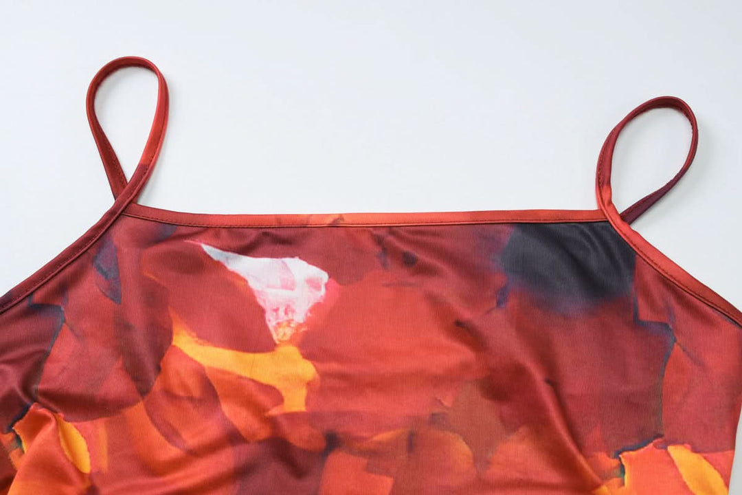 U neck print backless cami maxi dress  | Festival Outfits Women-final-sale