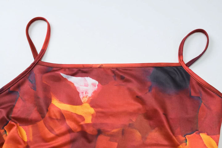 U neck print backless cami maxi dress  | Festival Outfits Women-final-sale