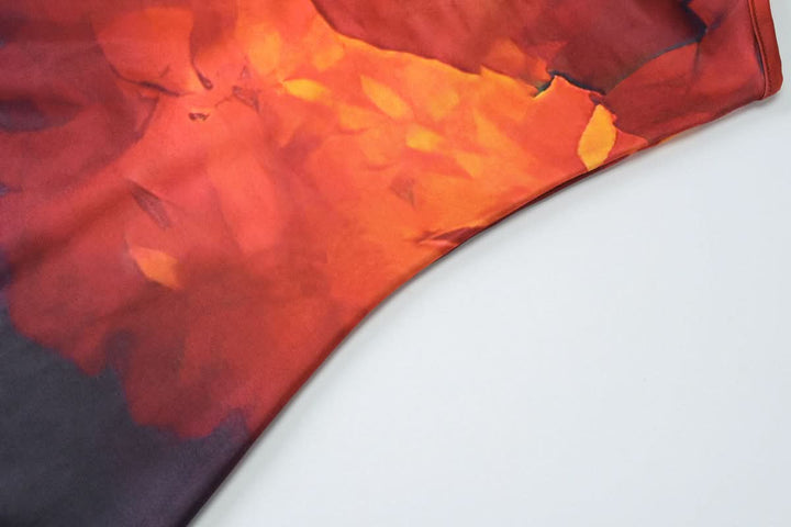 U neck print backless cami maxi dress  | Festival Outfits Women-final-sale