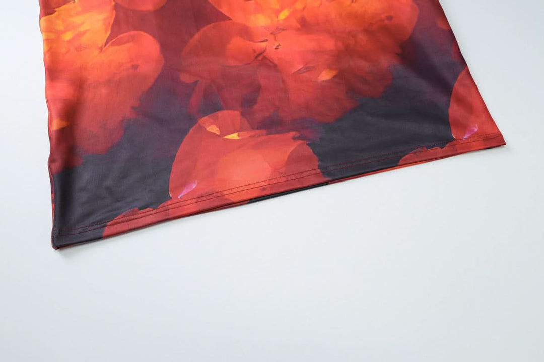 U neck print backless cami maxi dress  | Festival Outfits Women-final-sale