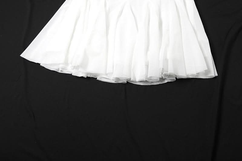 Lace hem A line mesh solid mini skirt  | Festival Outfits Women-final-sale