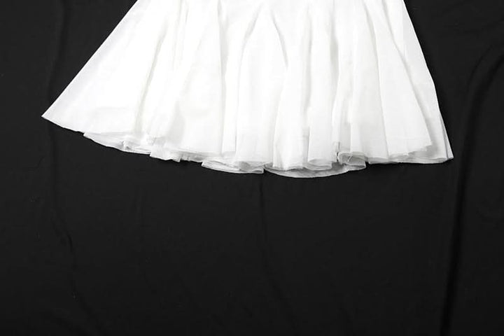 Lace hem A line mesh solid mini skirt  | Festival Outfits Women-final-sale