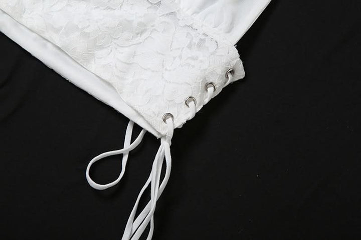 Halter self tie lace v neck backless top  | Festival Outfits Women