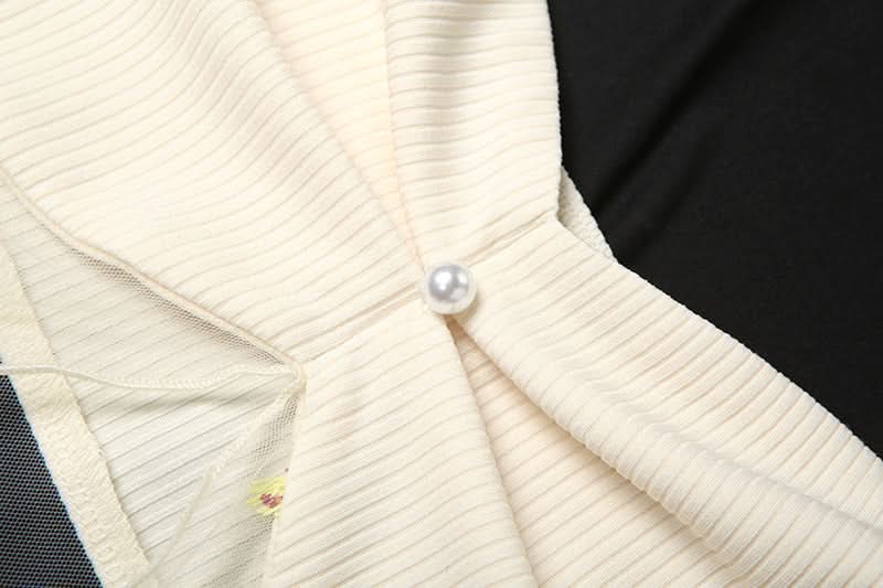 Beaded ruched mesh embroidery tube top  | Festival Outfits Women