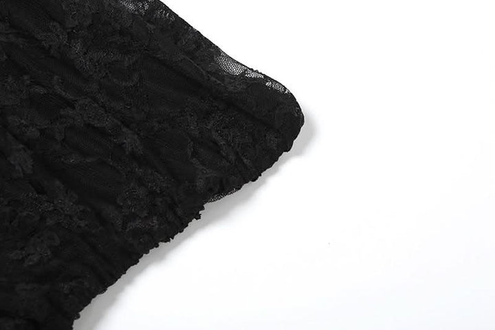 Ruched irregular lace backless tube top  | Festival Outfits Women-final-sale