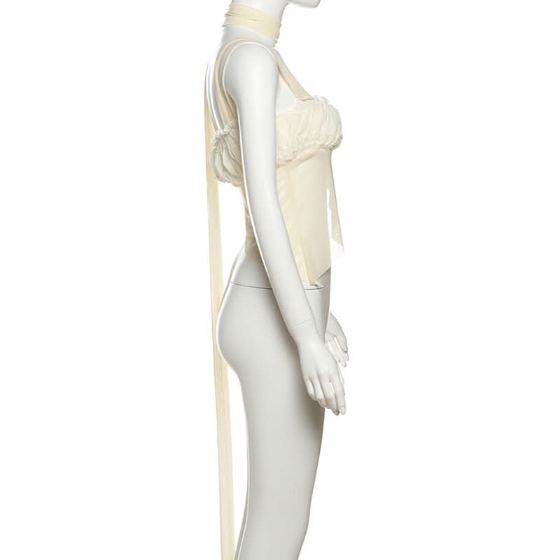 Ruched irregular square neck solid tank top  | Festival Outfits Women