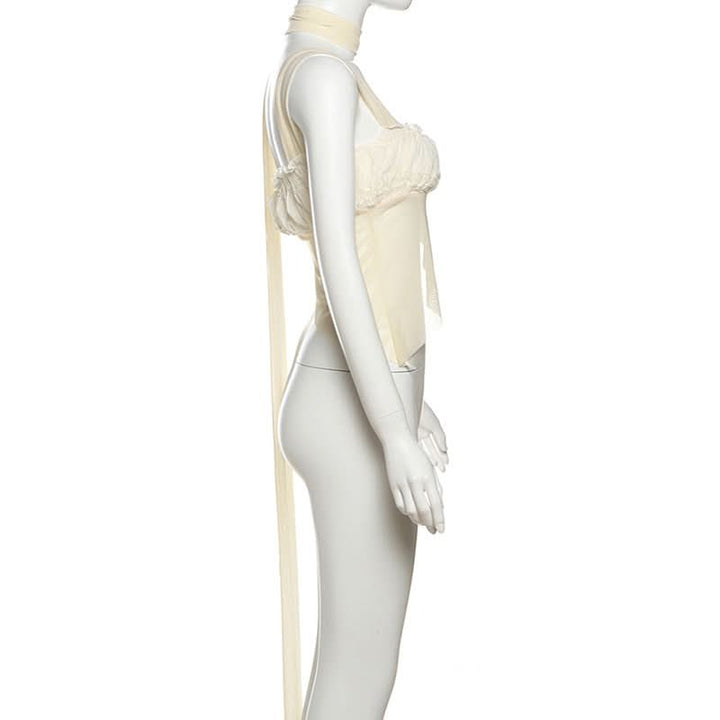 Ruched irregular square neck solid tank top  | Festival Outfits Women