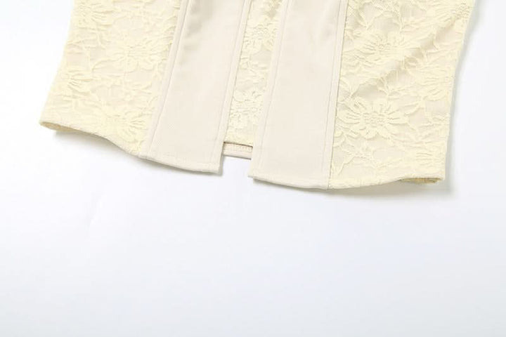 Notch neck lace backless solid tube top  | Festival Outfits Women
