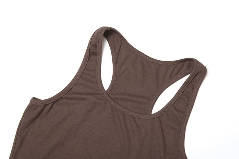 Button u neck solid tank bodysuit  | Festival Outfits Women