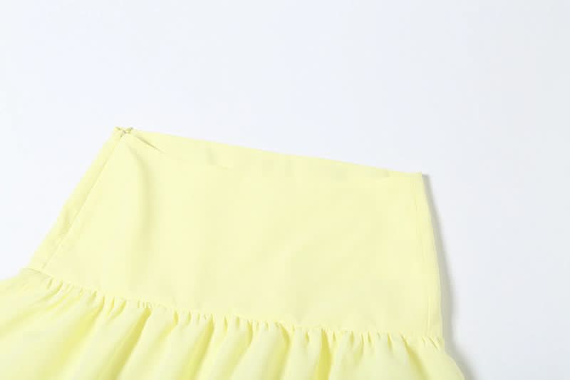 Yellow ruched zip-up maxi skirt  | Festival Outfits Women