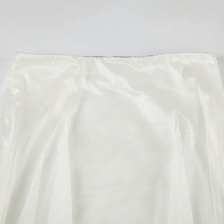 Mesh ruched solid maxi skirt  | Festival Outfits Women