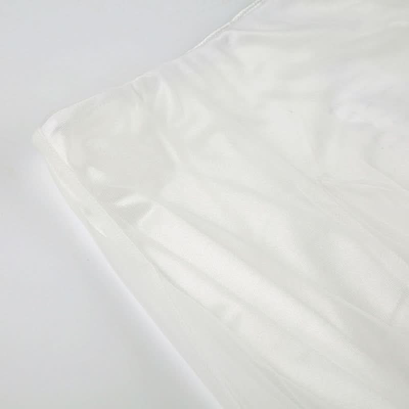 Mesh ruched solid maxi skirt  | Festival Outfits Women