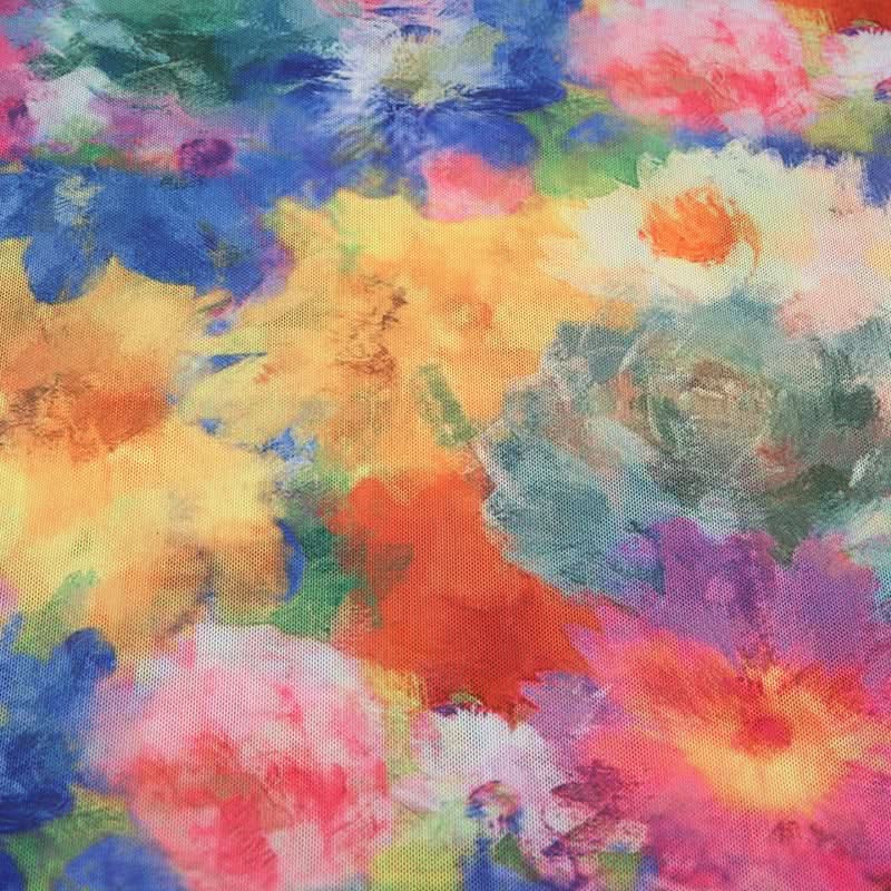 Flower print contrast mesh maxi skirt  | Festival Outfits Women