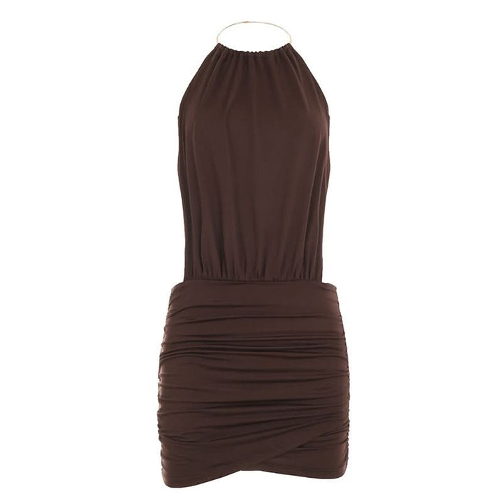 Backless o ring ruched mini dress  | Festival Outfits Women
