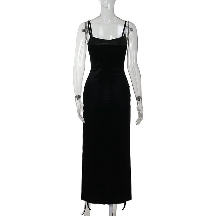 Lace up cross applique cami maxi dress  | Festival Outfits Women
