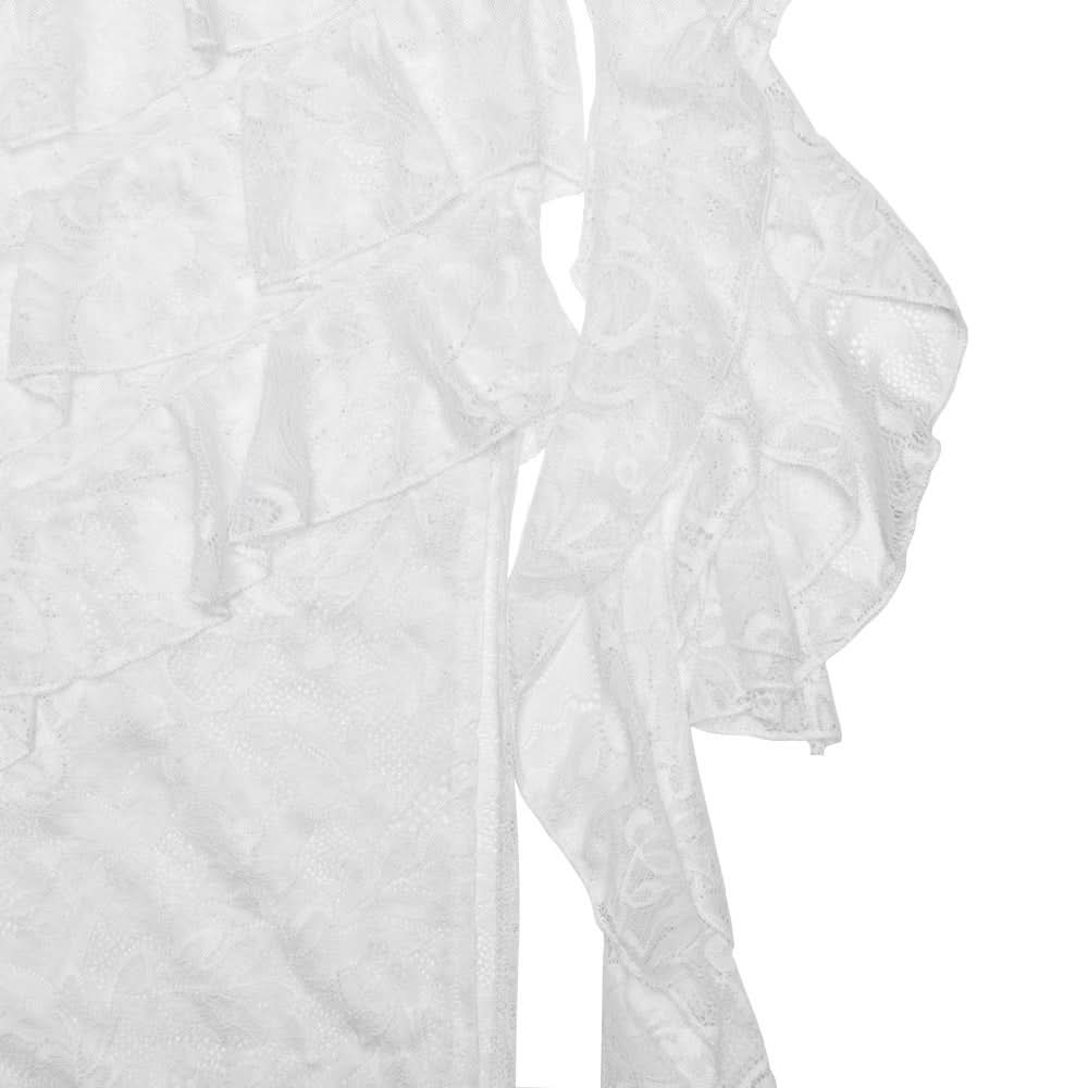 Lace irregular ruffle maxi skirt  | Festival Outfits Women