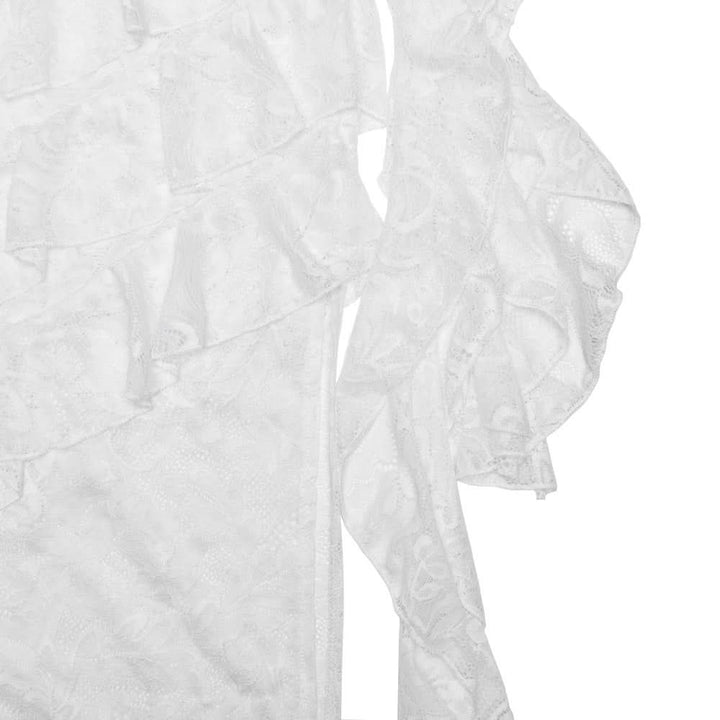 Lace irregular ruffle maxi skirt  | Festival Outfits Women