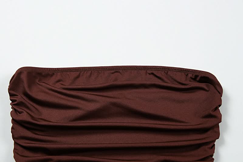 Ruched solid tube mini dress  | Festival Outfits Women