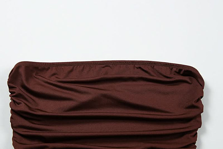 Ruched solid tube mini dress  | Festival Outfits Women