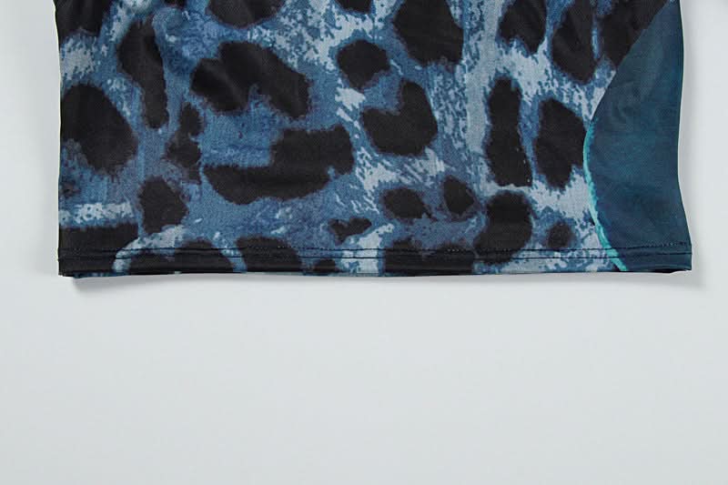 One shoulder leopard print maxi skirt set  | Festival Outfits Women
