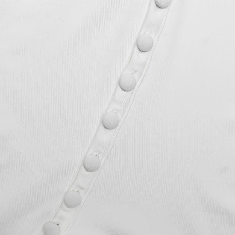 Long flared sleeve ruffle button mini dress  | Festival Outfits Women