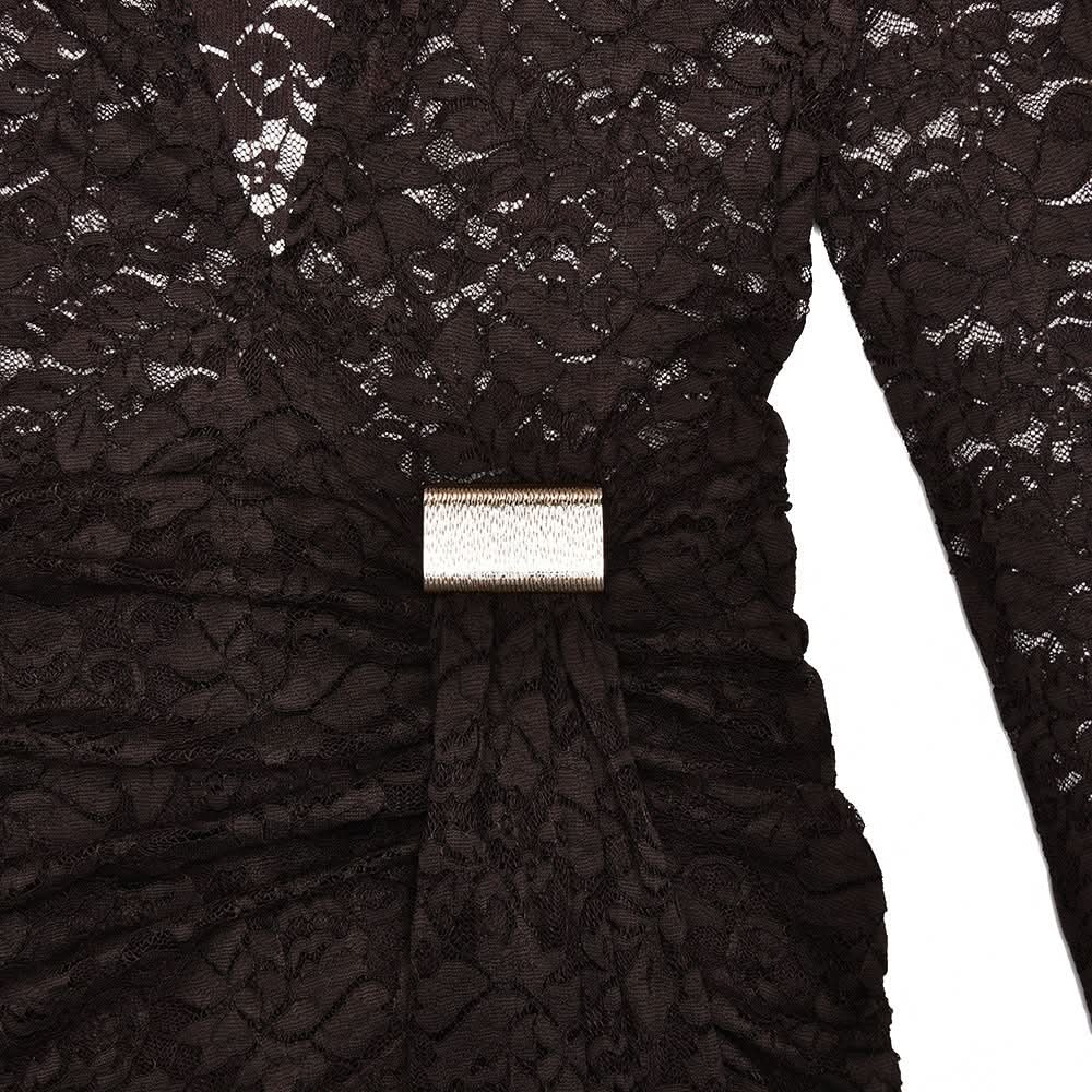 V neck long sleeve ruched lace romper  | Festival Outfits Women