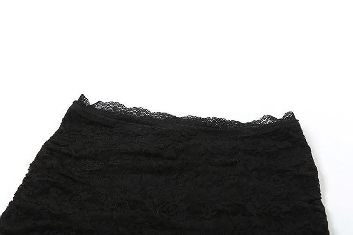 Lace see through solid maxi skirt  | Festival Outfits Women