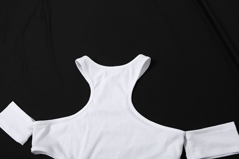 Hollow out solid off shoulder crop cut out top-final-sale