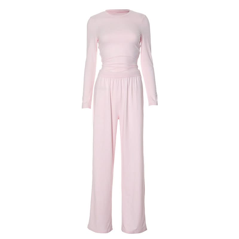 Long sleeve crewneck solid pant set  | Festival Outfits Women