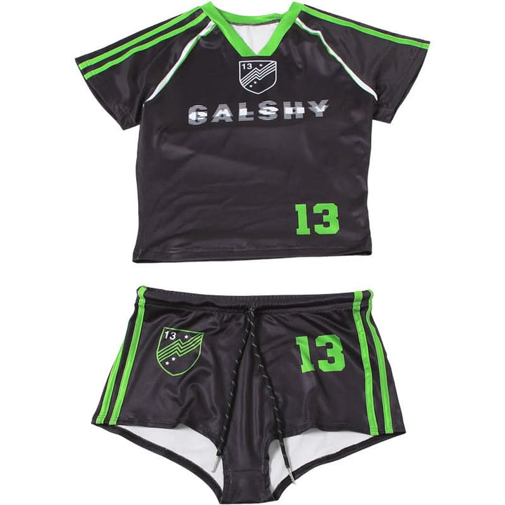 Short sleeve letter print short pant set  | Festival Outfits Women