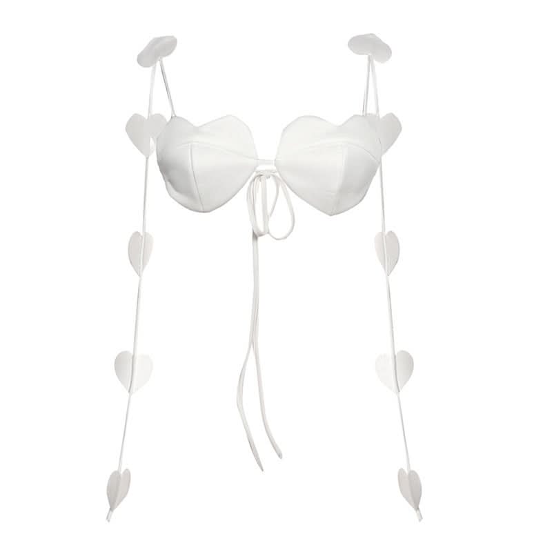 Sweetheart pattern self tie cami top  | Festival Outfits Women-final-sale